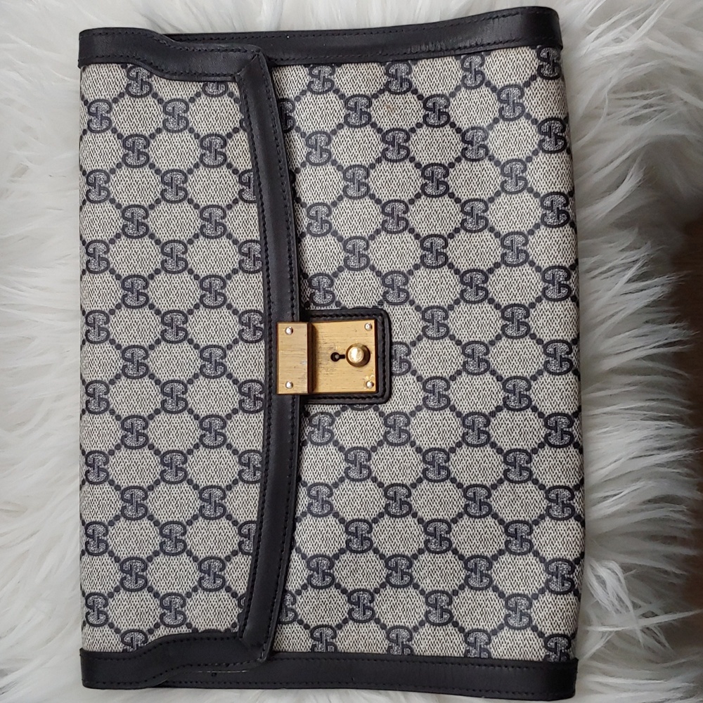 Authentic Vintage Gucci GG Monogram Supreme Clutch iPad Tablet Case
